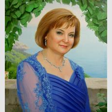 Женский портрет в синем